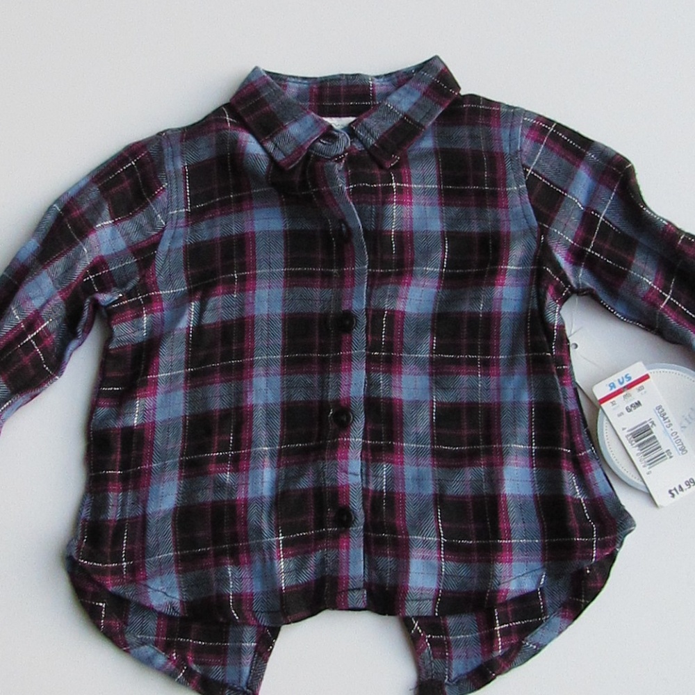 Koala Kids Girls Sz 6-9 Mo. Plaid Button Down Top